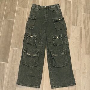 Fashion Nova green Wide Leg Jeans